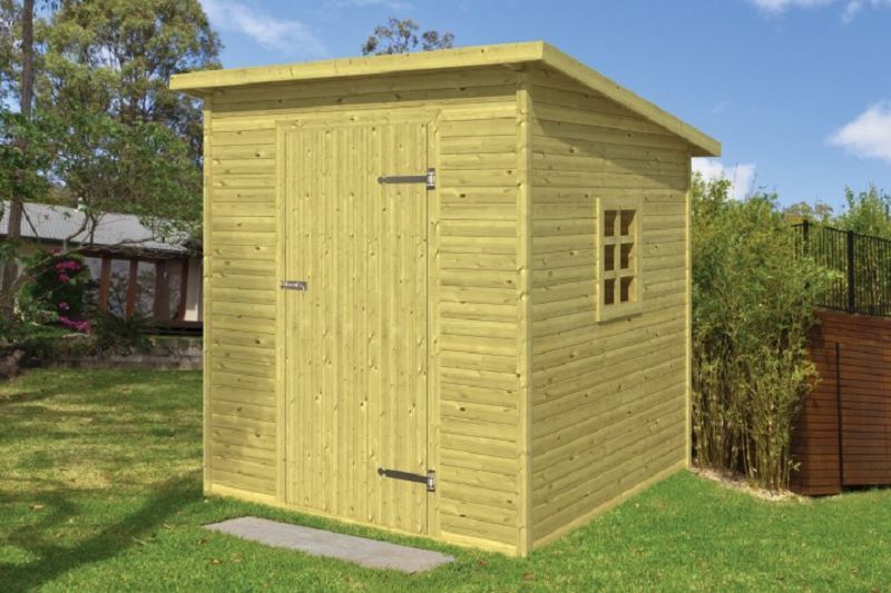 Gerätehaus impregniert Gartenhaus Olaf (Schrägdach) 200cm x 200cm
