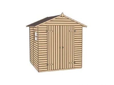 180 x 186cm Gerätehaus 346 Gr.3, 14 mm, Doppeltür, o. Boden