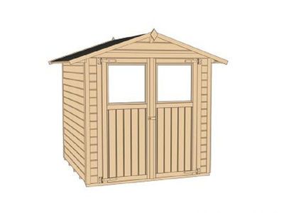 198 x 194cm Gartenhaus 316 Gr.2, natur, 19 mm, Doppeltür