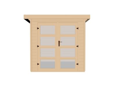 weka Gartenhaus 321 Gr. 1, natur, 19 mm, Doppeltür Milchglas 198 x 194cm