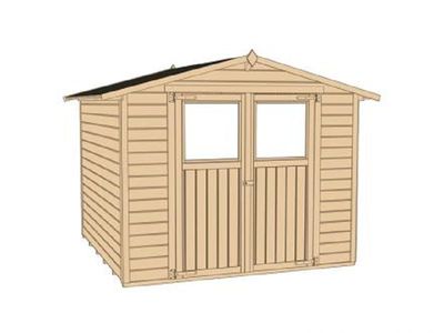 254 x 250cm Gartenhaus 316 Gr.4, natur, 19 mm, Doppeltür