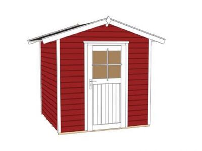 205 x 154cm  Gartenhaus 223 Gr.1, schwedenrot, 21 mm, Einzeltür