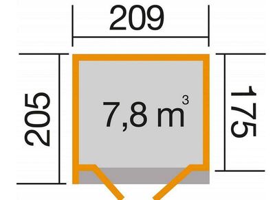 weka Designhaus 262 A, DT, natur , 209 x 205 cm