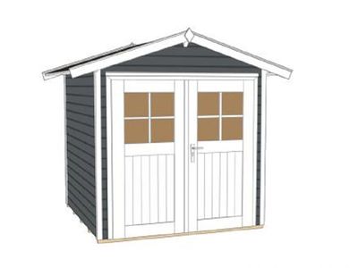 235 x 239cm  Gartenhaus 224 Gr.3, anthrazit, 21 mm, Doppeltür