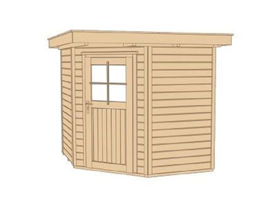 205 x 209cm  Gartenhaus 229 Gr.1, natur, 21 mm