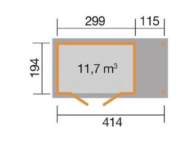 Weka Gartenhaus 321 A Gr.3 414 x 194cm