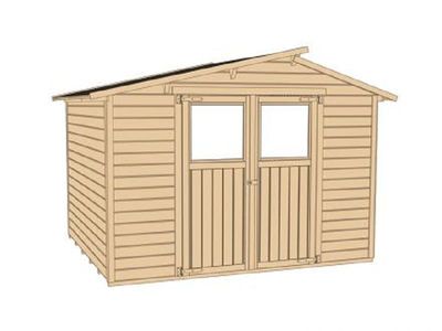 299 x 250cm  Gartenhaus 323 Gr.4, lasiert, 19 mm