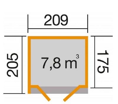 weka Designhaus 262 A, DT, anthrazit , 209 x 205 cm