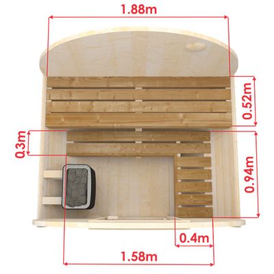 1.6m Fasssauna Mini für 3 Pers.