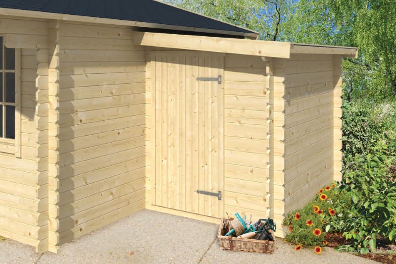 Gartenhaus Blockhüttenanbau 28mm 220cm x 160cm