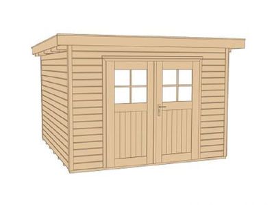 295 x 239cm Gartenhaus 227 Gr.3, schwedenrot, 21 mm