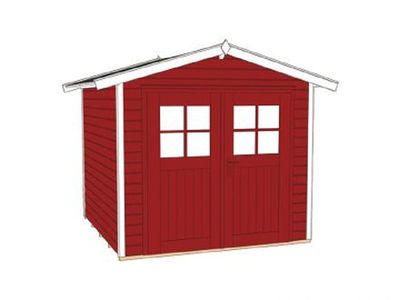 235 x 239cm Gartenhaus 224 Gr.3, schwedenrot, 21 mm, Doppeltür