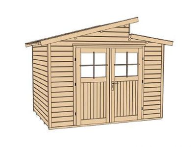295 x 209cm Gartenhaus 226 Gr.3, schwedenrot, 21 mm