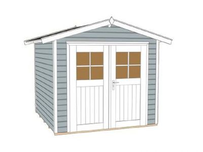 235 x 209cm Gartenhaus 224 Gr.2, grau, 21 mm, Doppeltür