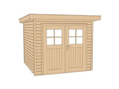 235 x 239cm Gartenhaus 227 Gr.2, schwedenrot, 21 mm