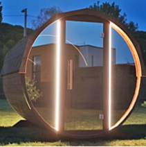 2-2.3m Spiegelsauna quadratisch für 4 Pers.