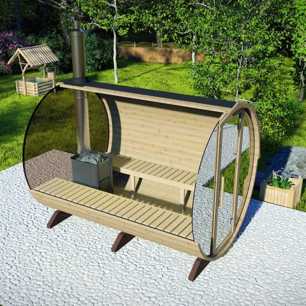 3m Spiegelsauna  für 6 Pers.