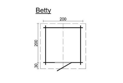Gartenhaus BETTY 28mm 200x200cm