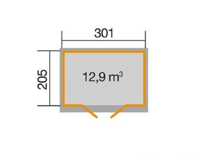 Weka Gartenhaus 218 Gr.2 B 301 cm x L 205 cm