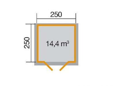 250 x 250cm Gartenhaus 132 Gr.1, 45 mm, Doppeltür