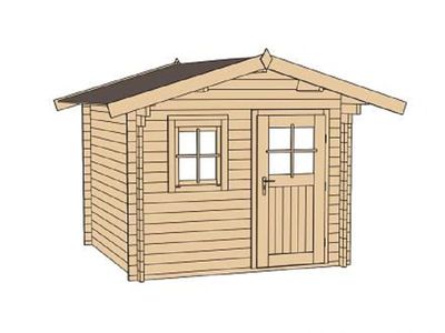 300 x 250cm  Gartenhaus 131 Gr.2, 45 mm, V60, Einzeltür, Einzelfenster