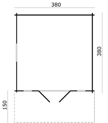 Gartenhaus Blockhüte Inglund 45mm 320cm x 380cm