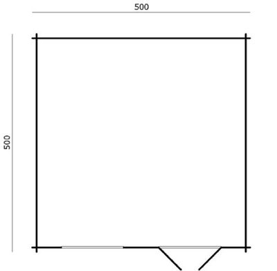 Gartenhaus Blockhütte Hendrick 45mm 500cm x 500cm