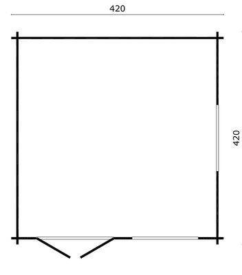 Gartenhaus Blockhütte Inge 45mm 420cm x 420cm