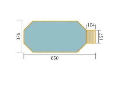 376 x 850cm  Massivholzpool, 594 A,