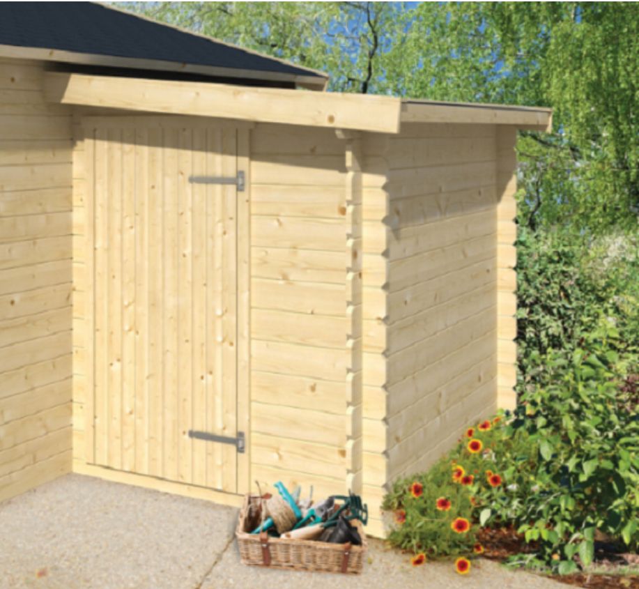 Gartenhaus Blockhüttenanbau 45 mm 45mm 300cm x 160cm