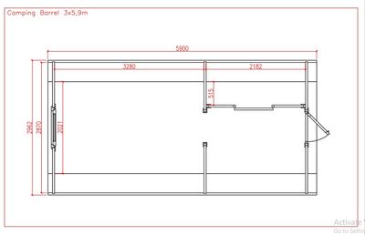Schlaf / Campingfass 2 oval 300 x 590cm Bausatz