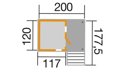 177,5 x 200cm Tabaluga Abenteuerhaus LOTTI mit Treppe und Terrasse