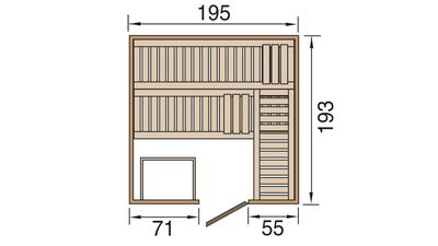 weka Desgin-Sauna KEMI PANORAMA 2 inkl. Saunaofen 7,5 kW OS inkl. Farbvisionen Set A
