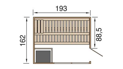 weka Design-Sauna KEMI PANORAMA 1 inkl. Saunaofen 7,5 kW BioS inkl. FarbvisionenSet A