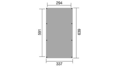 294 x 591cm  Leimholz-Flachdach Einzelcarport 615 Gr.1