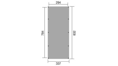 294 x 784cm  Leimholz-Flachdach Einzelcarport 615 Gr.2