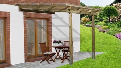 347 x 279cm  Terrassenüberdachung/Anlehncarport 671 Gr.1