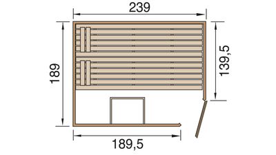Massivholzsauna Valida Eck 3