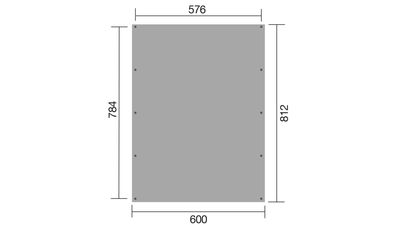 weka Doppelcarport 609 Gr. 2 mit Stahltrapezblechdach , 576 x 784 cm