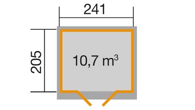Weka Gartenhaus 218 rot  B 241 cm x L 205 cm