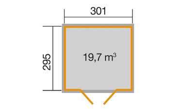 Weka Gartenhaus 218 Gr.4  rot  B 301 cm x L 295 cm