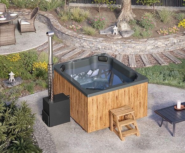Hot Tub for 8 pers. 2×1,7m with GFK insert QUATTRO