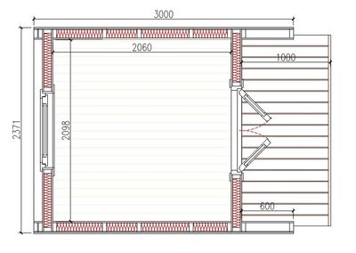 Campingpod 1 de Luxe isoliert 480 cm x 240 cm