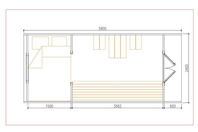 Campingpod 2 de Luxe isoliert 600 cm x 240 cm
