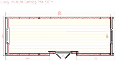 Campingpod 3 de Luxe isoliert 660 cm x 240 cm