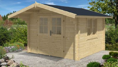 Gartenhaus Blockhütte Lennart 58mm Isolierverglast 300cm x 300cm