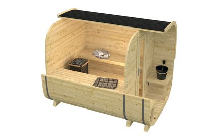 Gartensauna Cube 280 cm aus Fichte