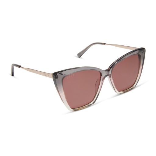 becky ii black smoke to vintage rose crystal ombre + mauve polarized, Color: mauve, Size: 56-16-145