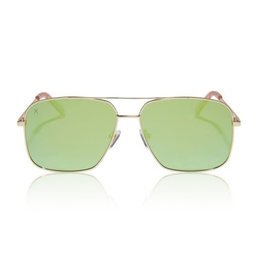 encino gold + cyan mirror polarized