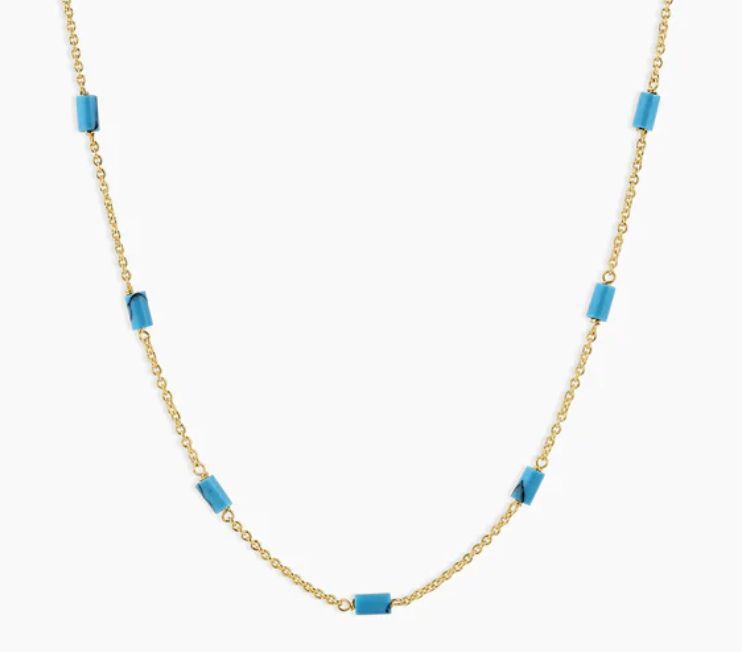 Tatum Short Pendant Necklace, Green Mix